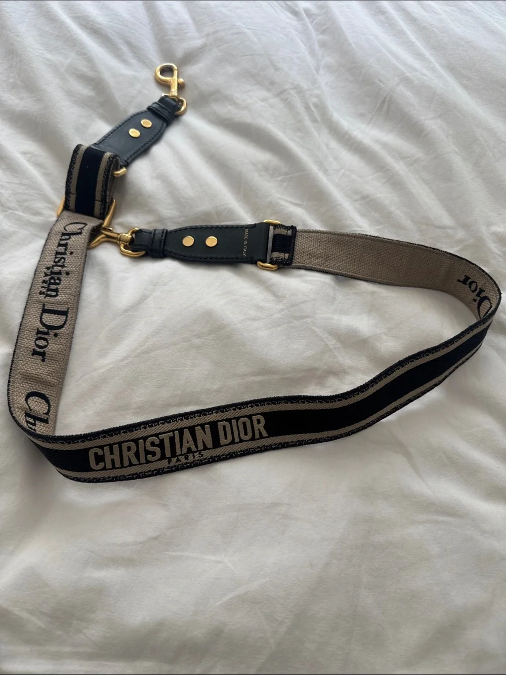 Dior Beige & Black Adjustable Bag Strap